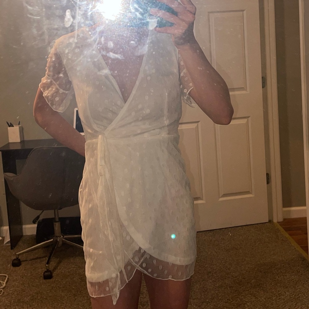 Mine white dress lacy